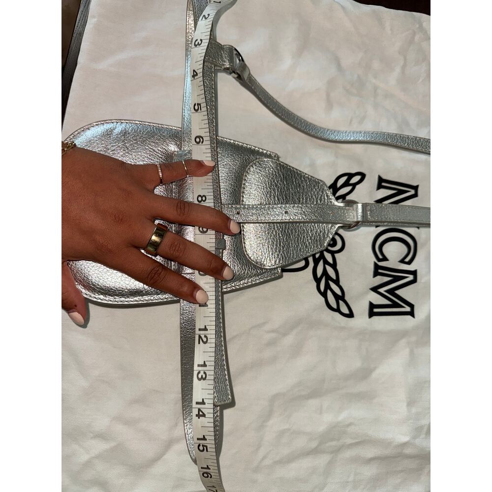 MCM Metallic Calfskin Milano Belt Bag - Silver, Excellent - Picture 5 of 11
